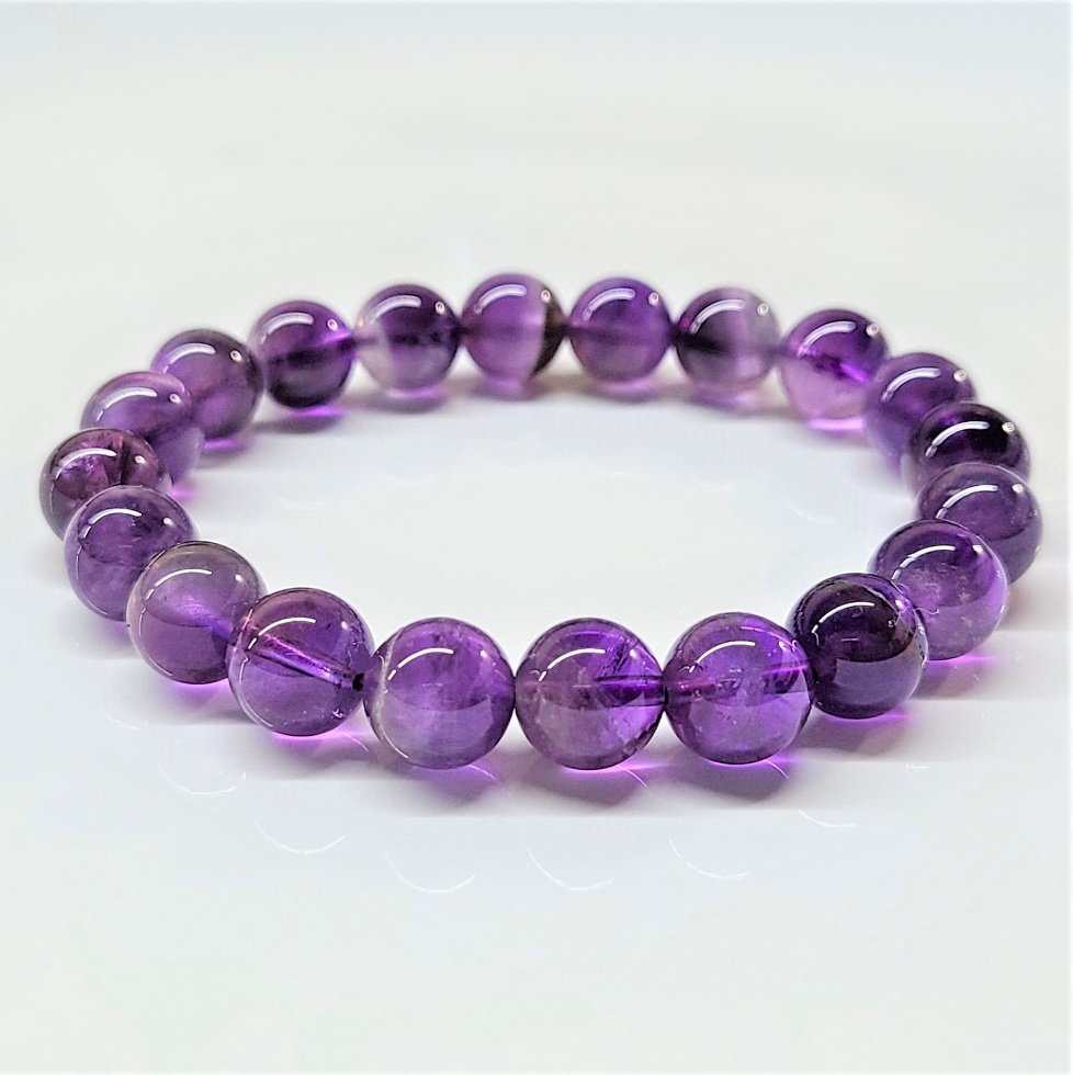 Amethyst Round Bead Bracelet - The Serenity Stone by Sacred Crystals