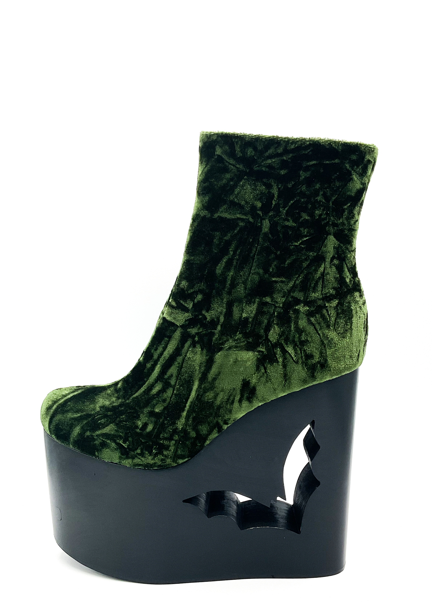 Deadwood Moss Velvet Wedge Boot by Charla Tedrick