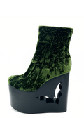 Deadwood Moss Velvet Wedge Boot by Charla Tedrick