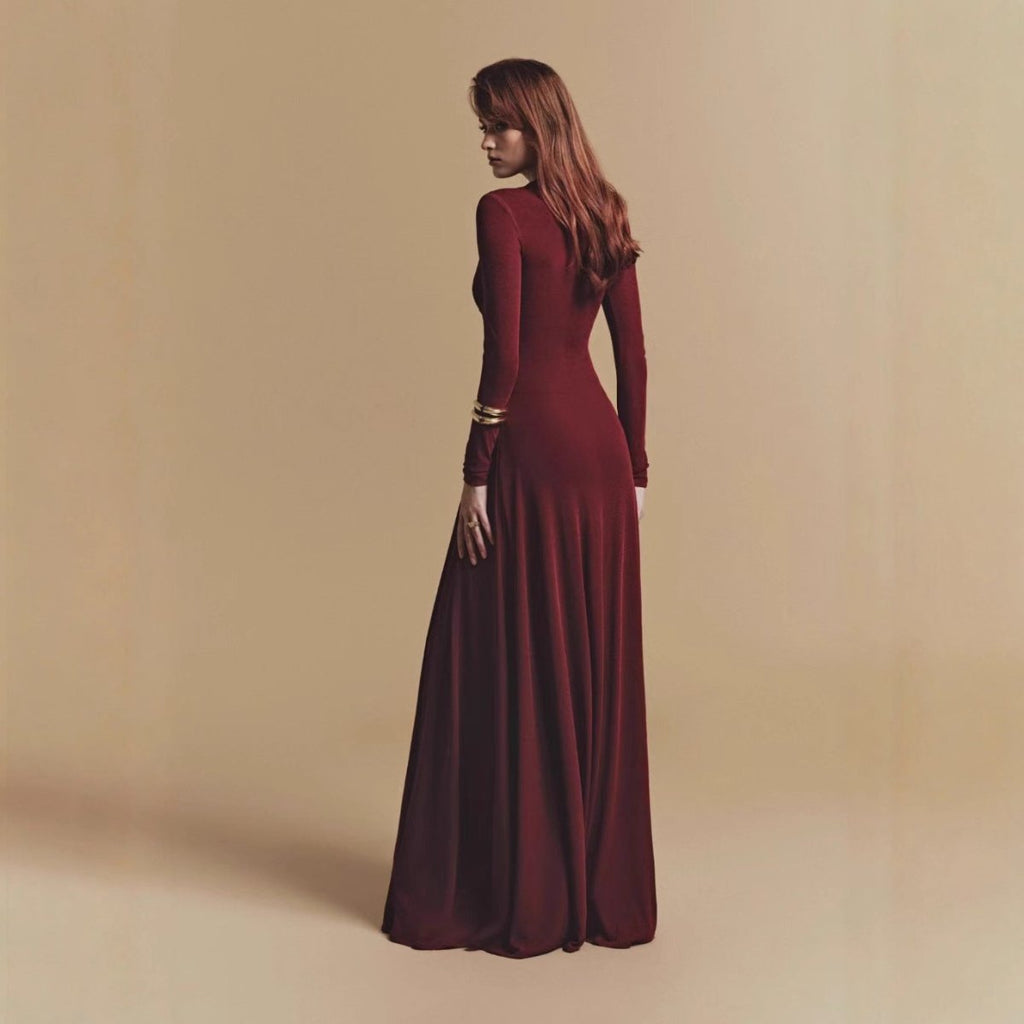 Asymmetric Ruched Gown with Diagonal Draping(MS262) by Mariam's Collection