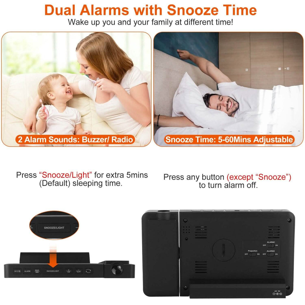 Atomic Projection Alarm Clock by DailySale