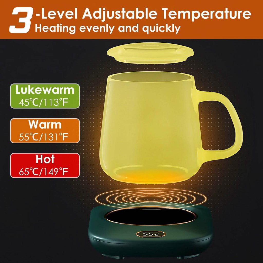Auto Shut Off USB Coffee Mug Heating Plate with 3 Temperature Setting by DailySale
