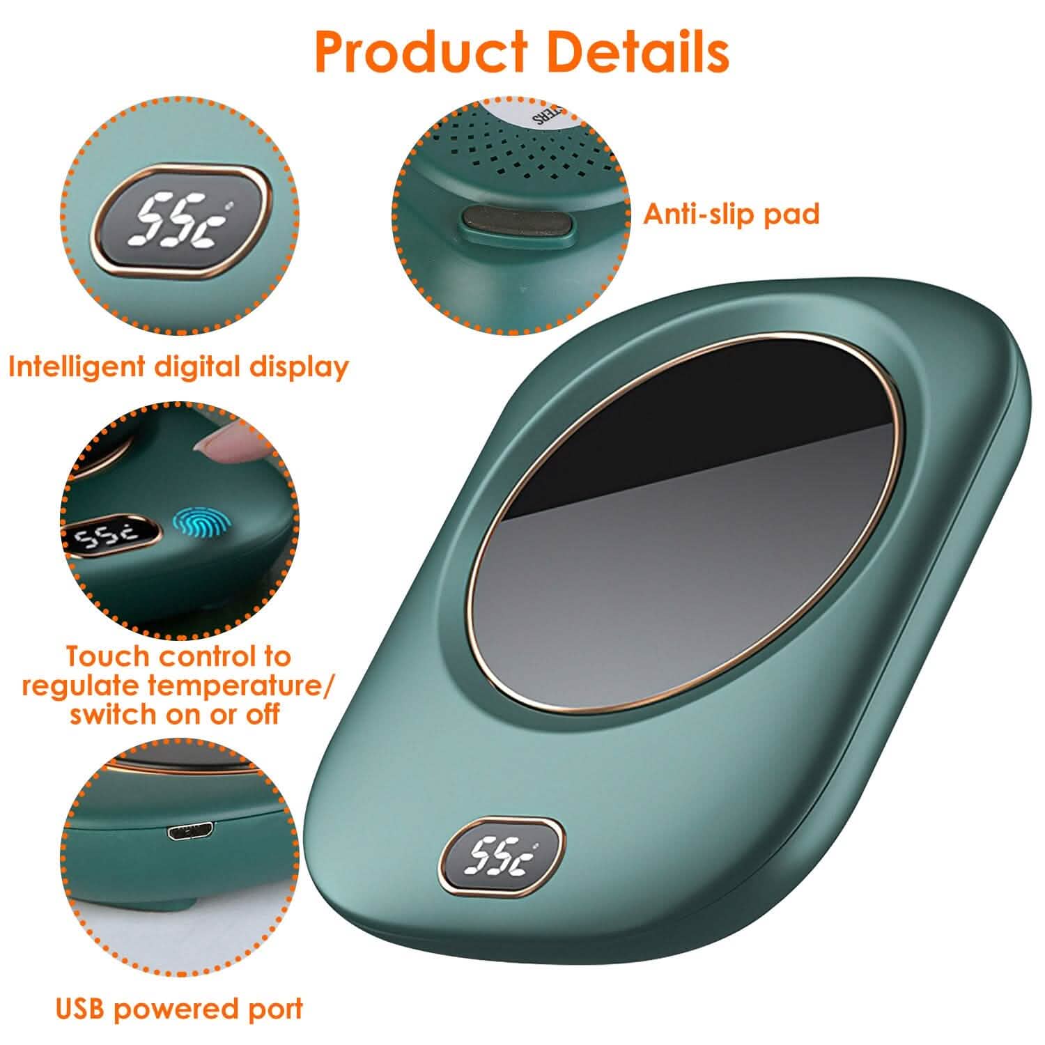 Auto Shut Off USB Coffee Mug Heating Plate with 3 Temperature Setting by DailySale