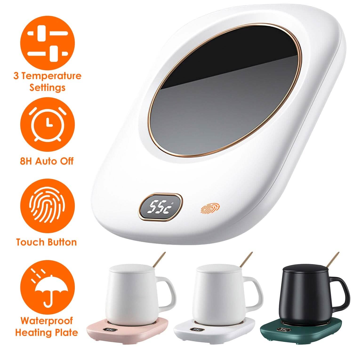 Auto Shut Off USB Coffee Mug Heating Plate with 3 Temperature Setting by DailySale
