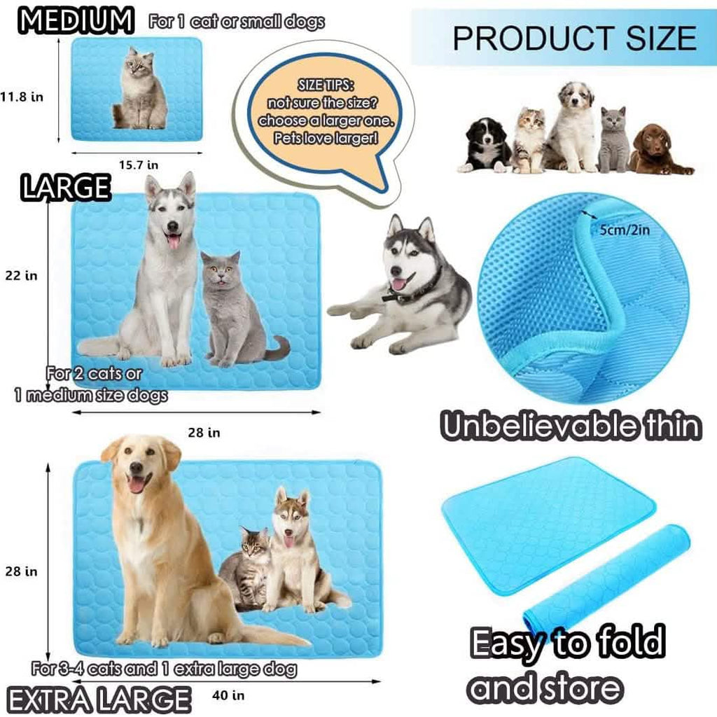 Automatic Cooling Dog Mat Washable Pet Sleeping Blanket Mat by DailySale