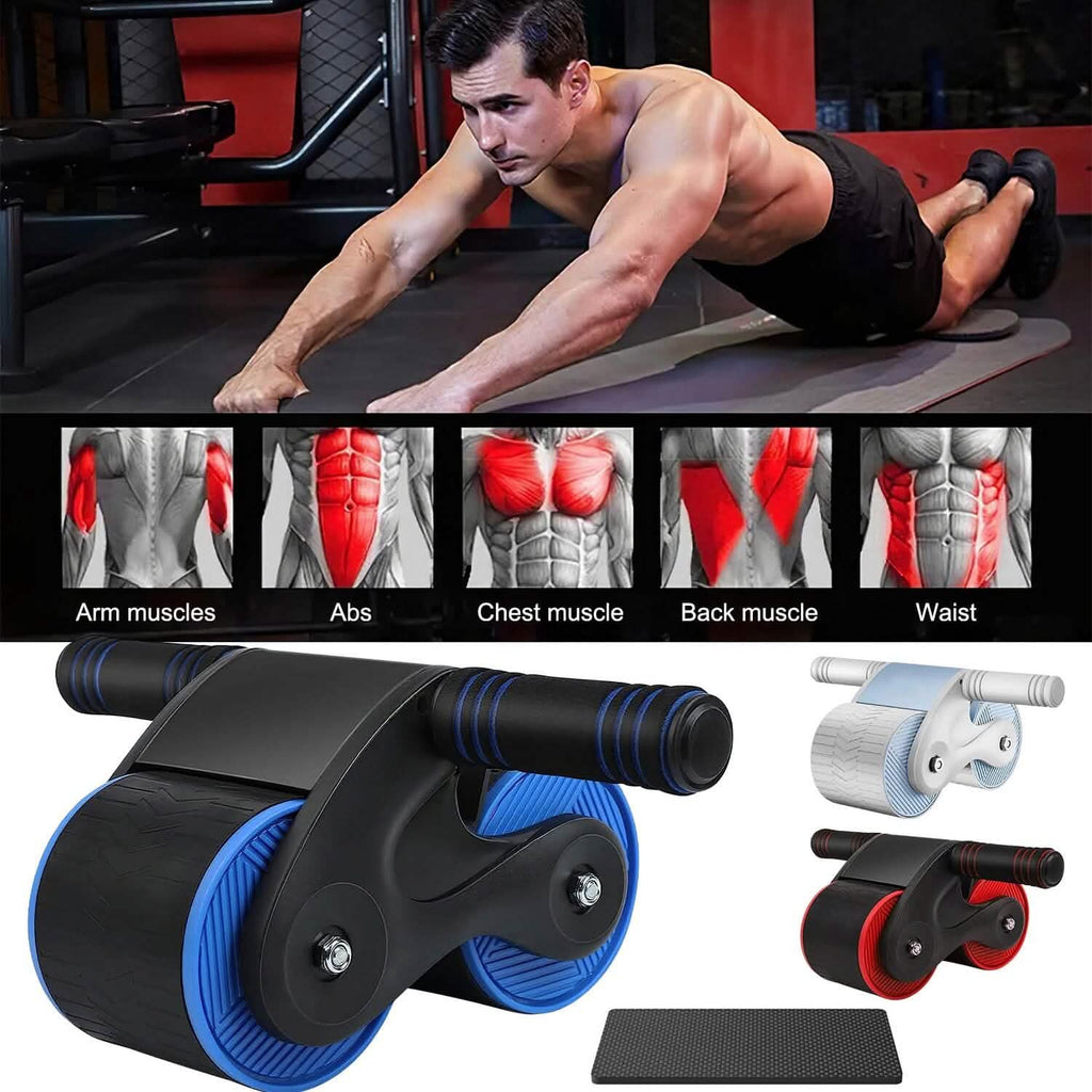 Automatic Rebound Anti-Slip AB Roller Wheel with Knee Pad Holder by DailySale