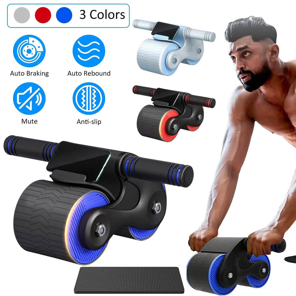 Automatic Rebound Anti-Slip AB Roller Wheel with Knee Pad Holder by DailySale