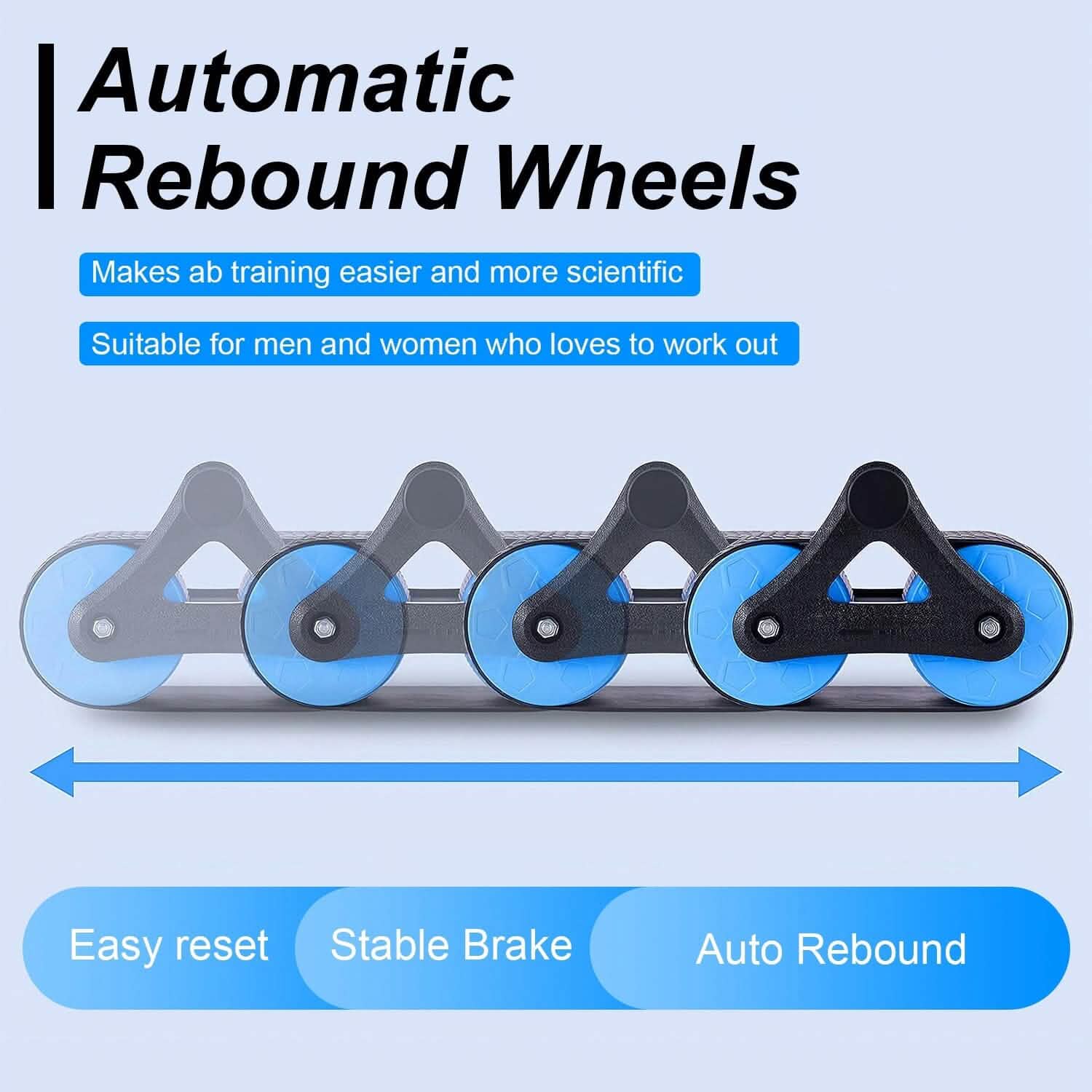 Automatic Rebound Anti-Slip AB Roller Wheel with Knee Pad Holder by DailySale