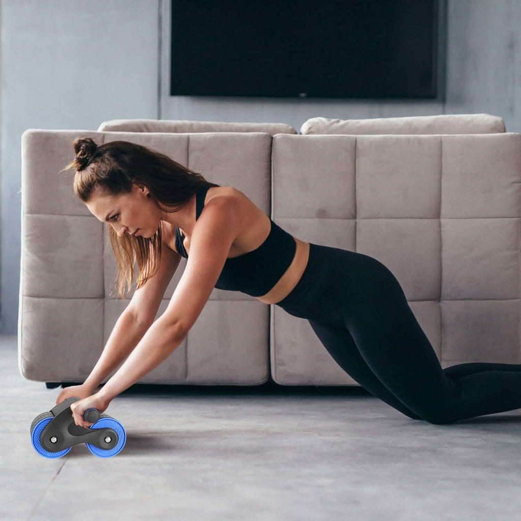Automatic Rebound Anti-Slip AB Roller Wheel with Knee Pad Holder by DailySale