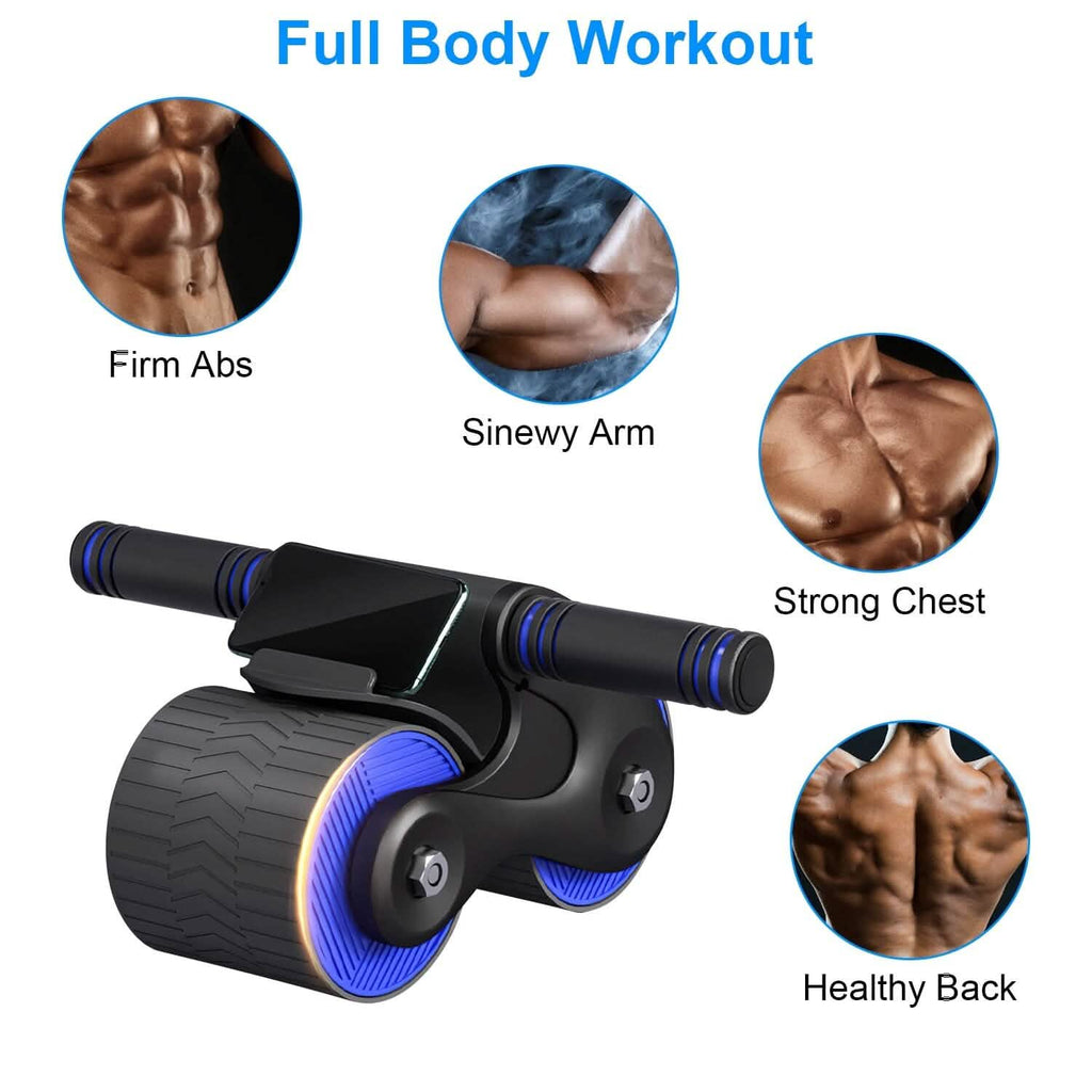 Automatic Rebound Anti-Slip AB Roller Wheel with Knee Pad Holder by DailySale
