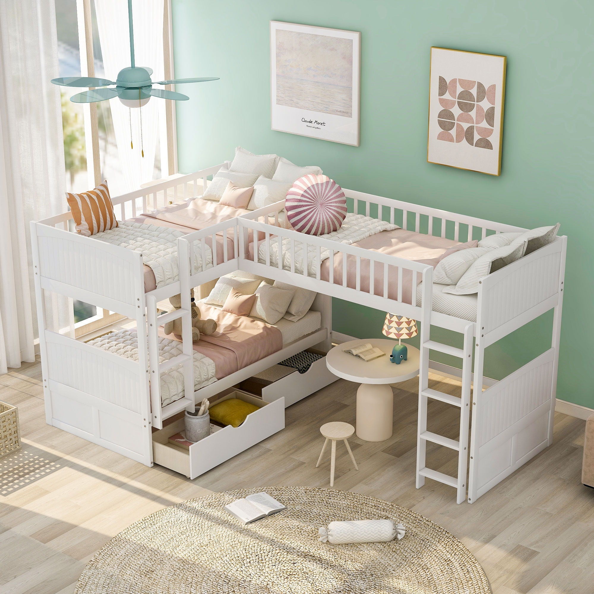 Bunk Bed With Loft And 2 Drawers by Unique Piece Furniture