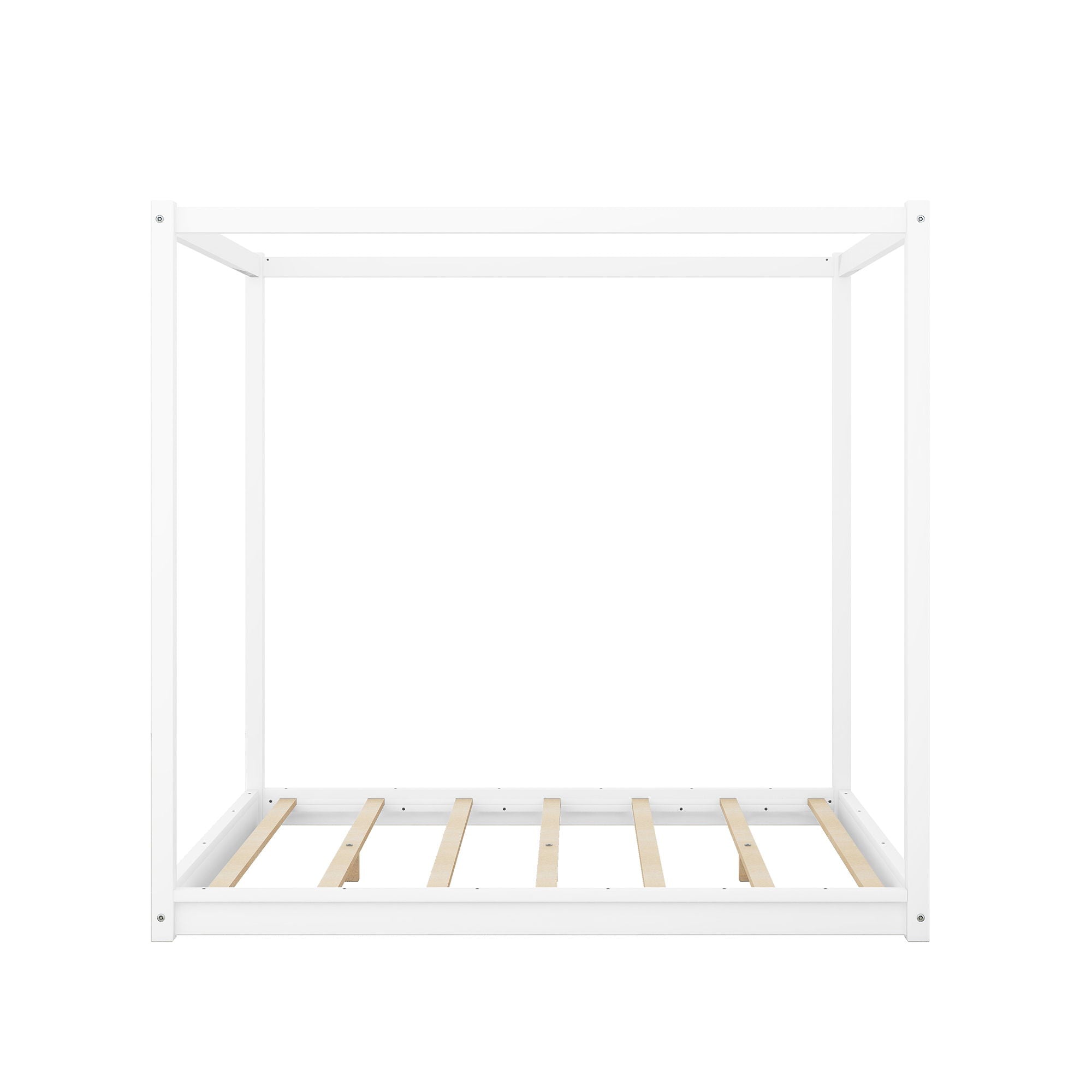 Wood Canopy Platform Bed With Support Legs And Airflow Slats by Unique Piece Furniture
