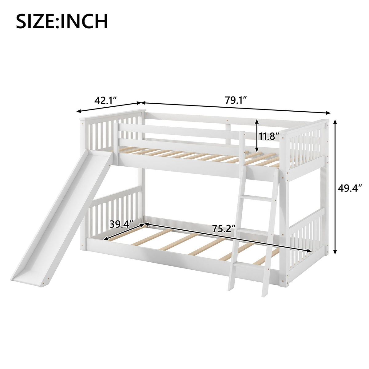 Bunk Bed & Convertible Slide And Ladder by Unique Piece Furniture