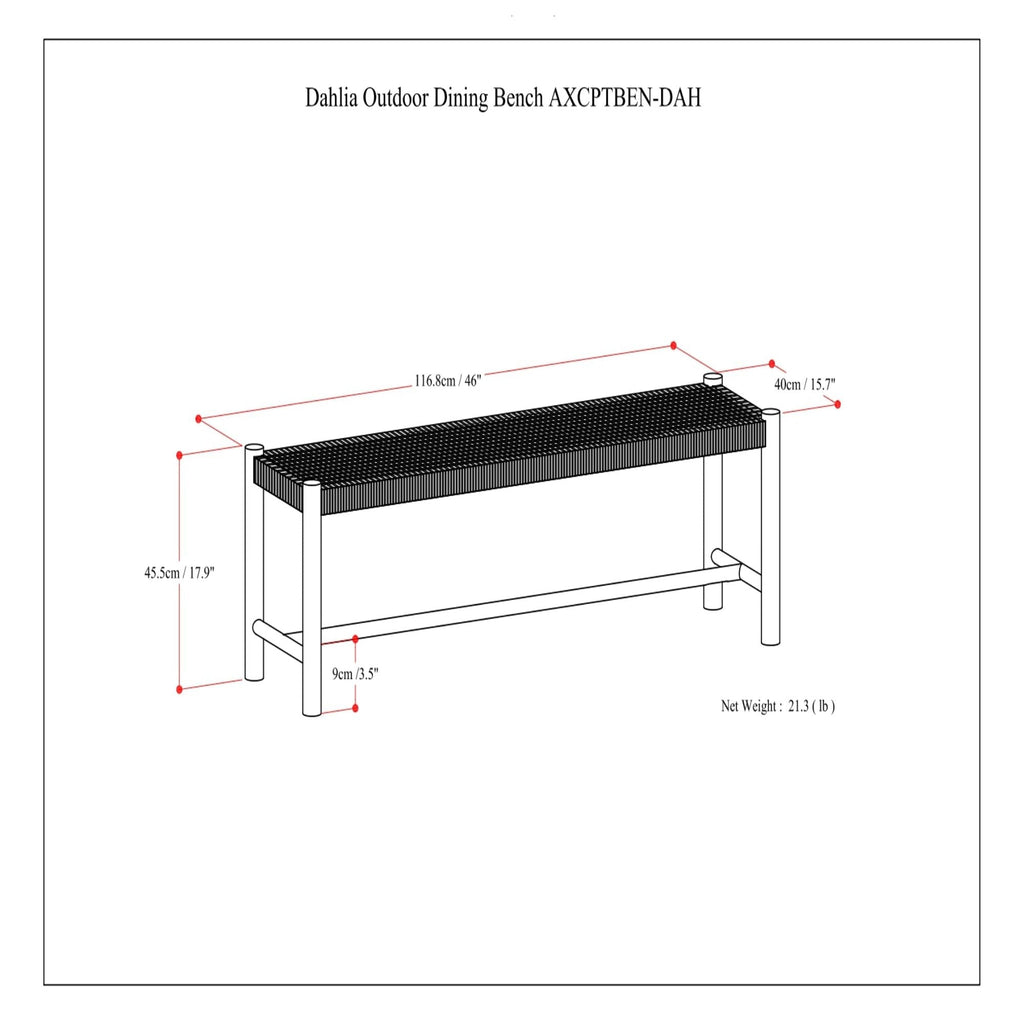 Dahlia - Outdoor Indoor Contemporary Bench by Unique Piece Furniture
