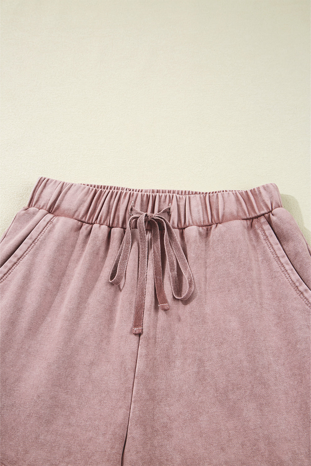 Mineral Wash Tiered Wide Leg Patchwork Drawstring Pants by Wild and Free Boutique