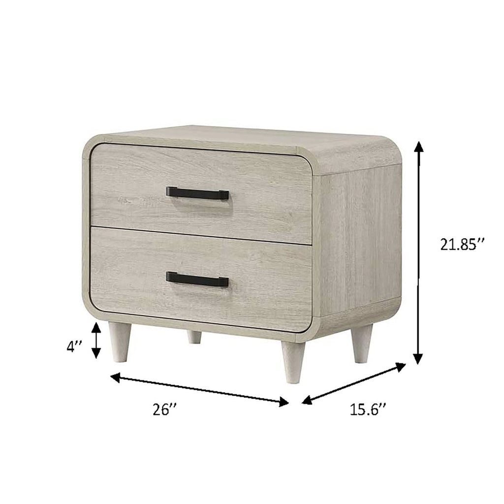 Nightstand With 2 Drawers, Ample Storage Space - Antique White by Unique Piece Furniture