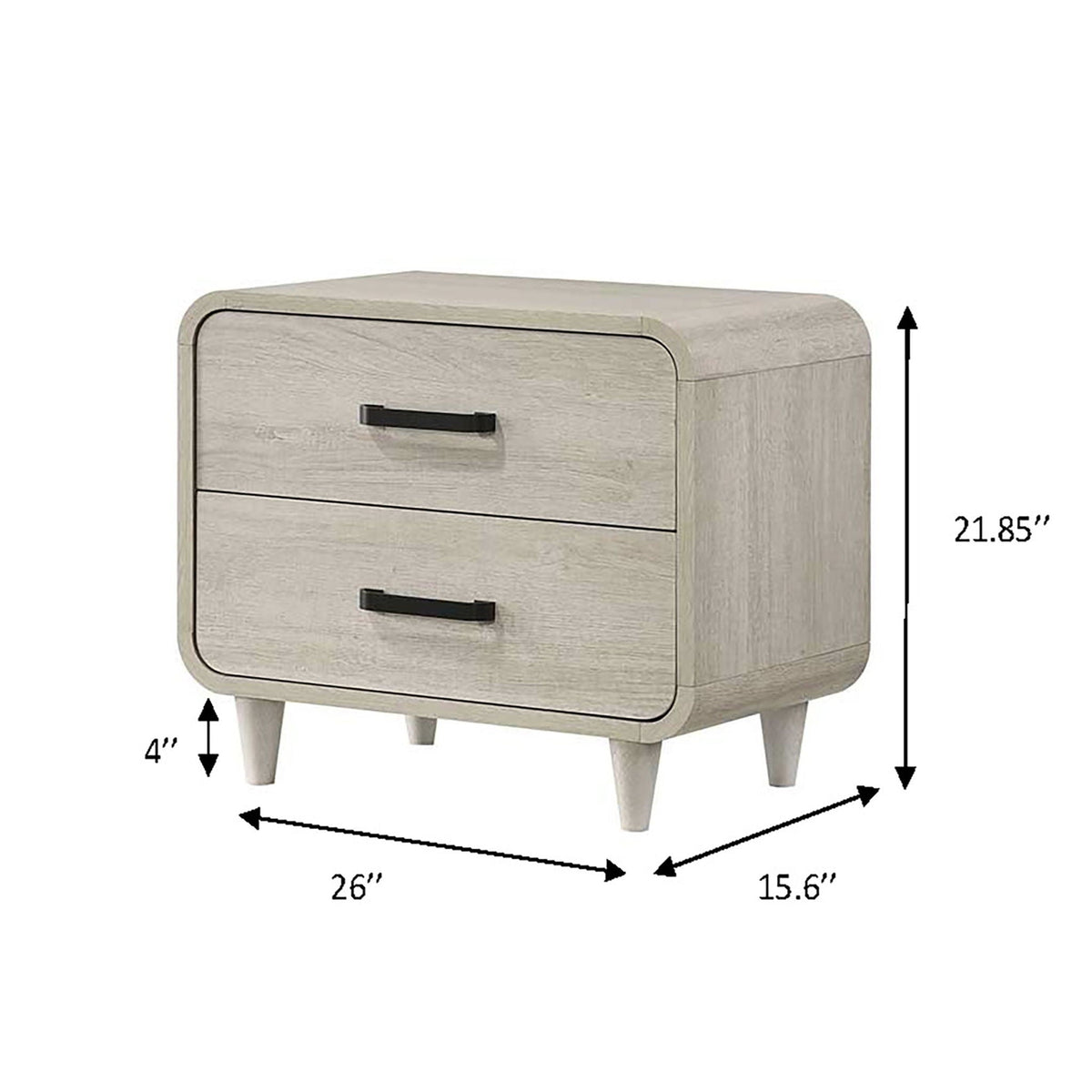 Nightstand With 2 Drawers, Ample Storage Space - Antique White by Unique Piece Furniture