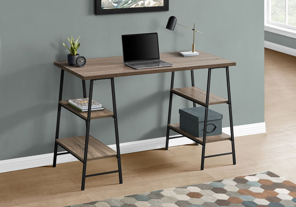 Computer Desk For Home Office, Storage Shelves, Industrial Design by Unique Piece Furniture