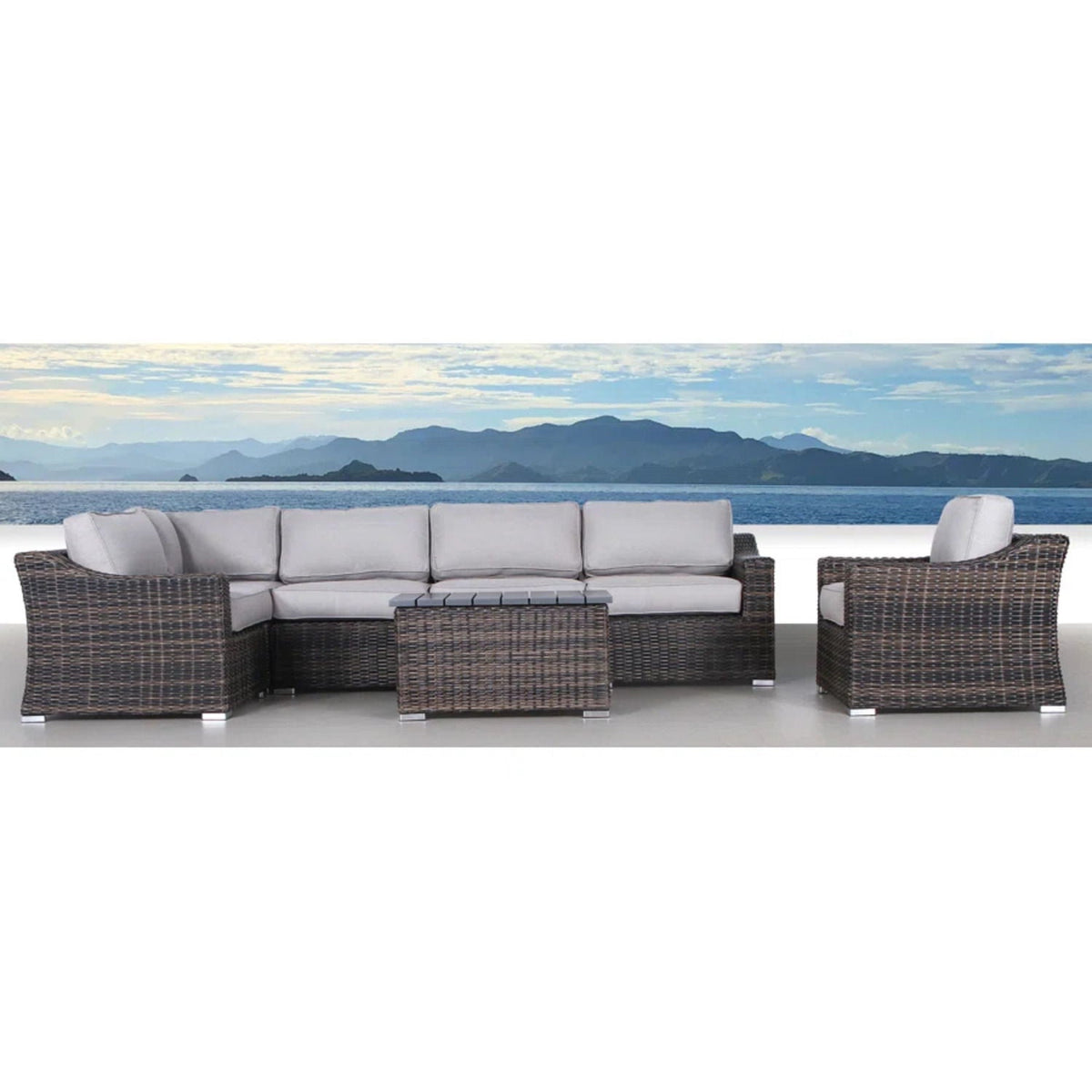 Stylish Sofa Seating Group With Cushions Perfect For Outdoor Gatherings by Unique Piece Furniture