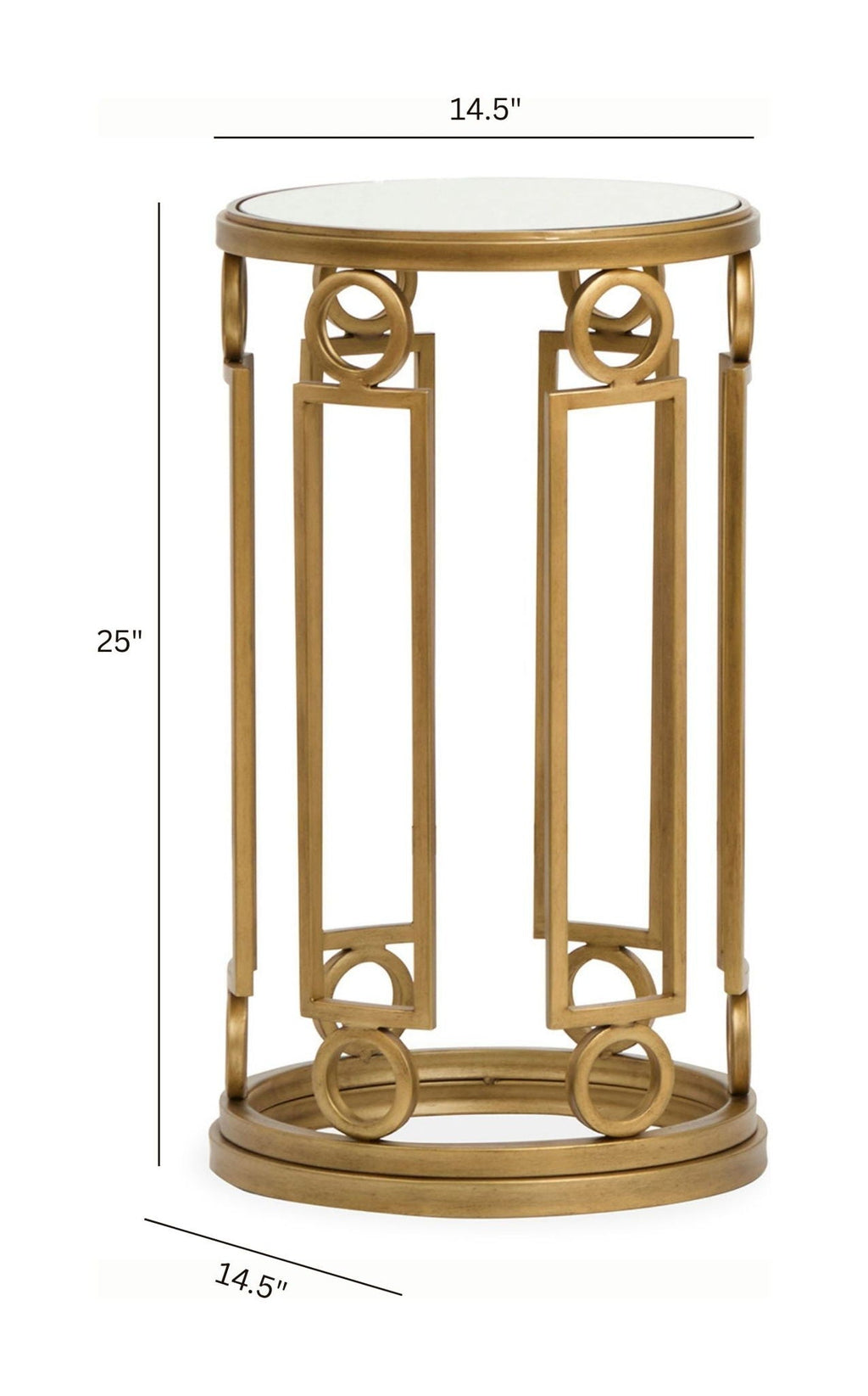 Lorena - Round Accent Table - Burnished Brass by Unique Piece Furniture