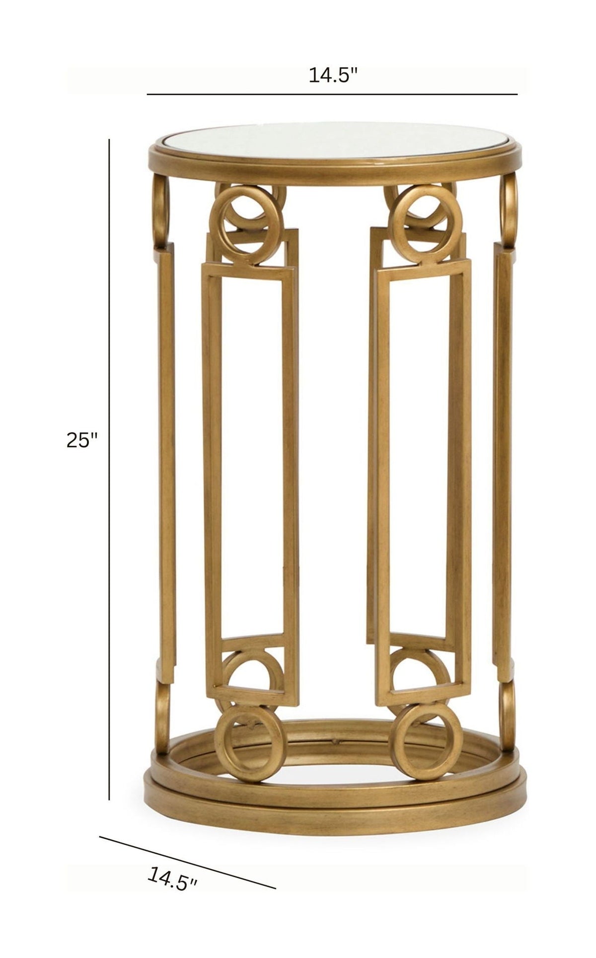 Lorena - Round Accent Table - Burnished Brass by Unique Piece Furniture
