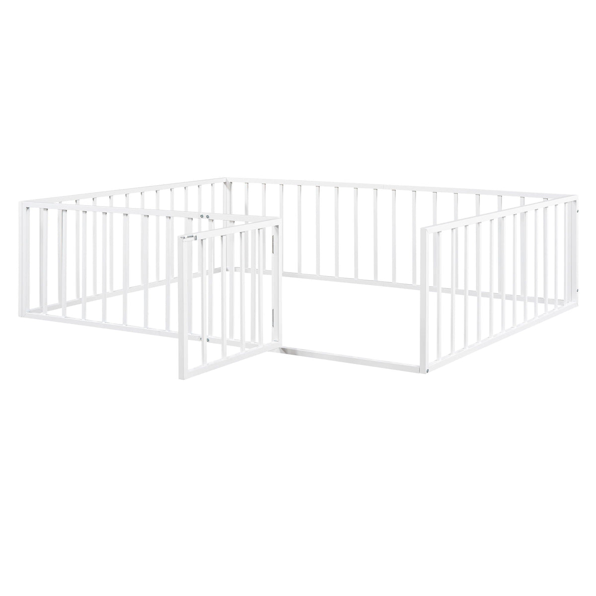 Metal Floor Bed Frame With Fence And Door by Unique Piece Furniture