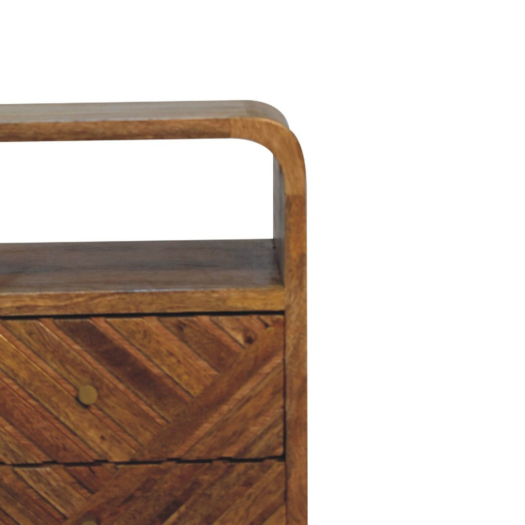 Lille - Mini Curved Nightstand - Oak by Unique Piece Furniture
