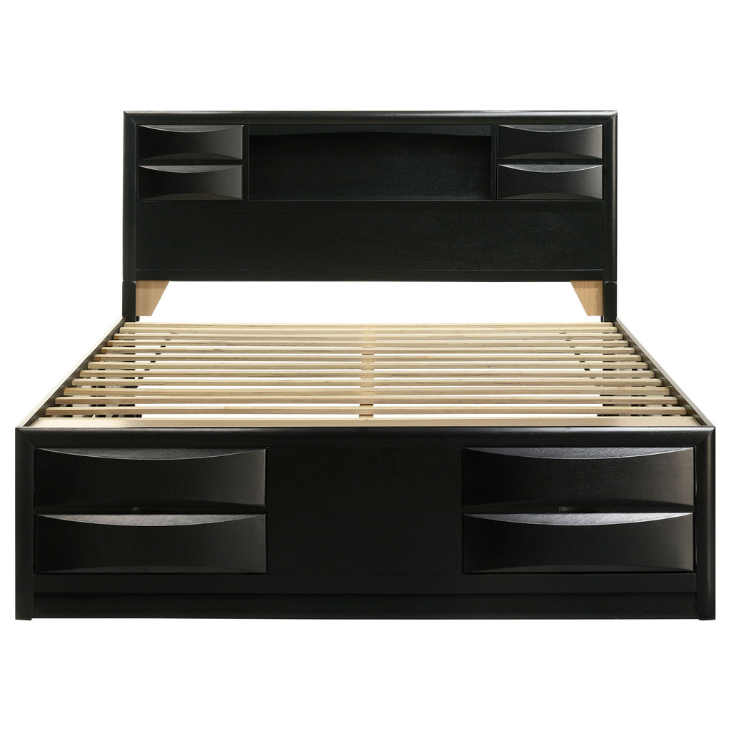 Briana Wood Eastern King Storage Bookcase Bed Black by Unique Piece Furniture