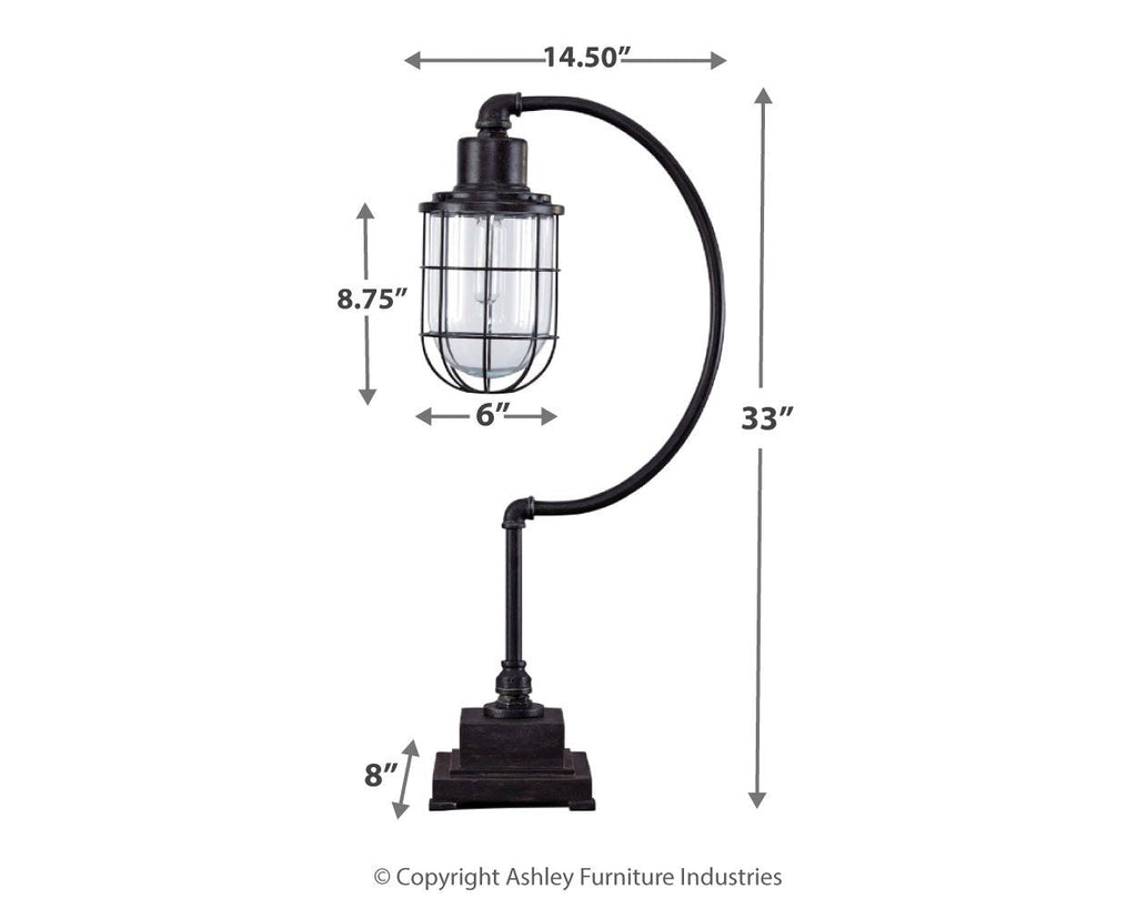 Jae - Metal Desk Lamp - Antique Black by Unique Piece Furniture