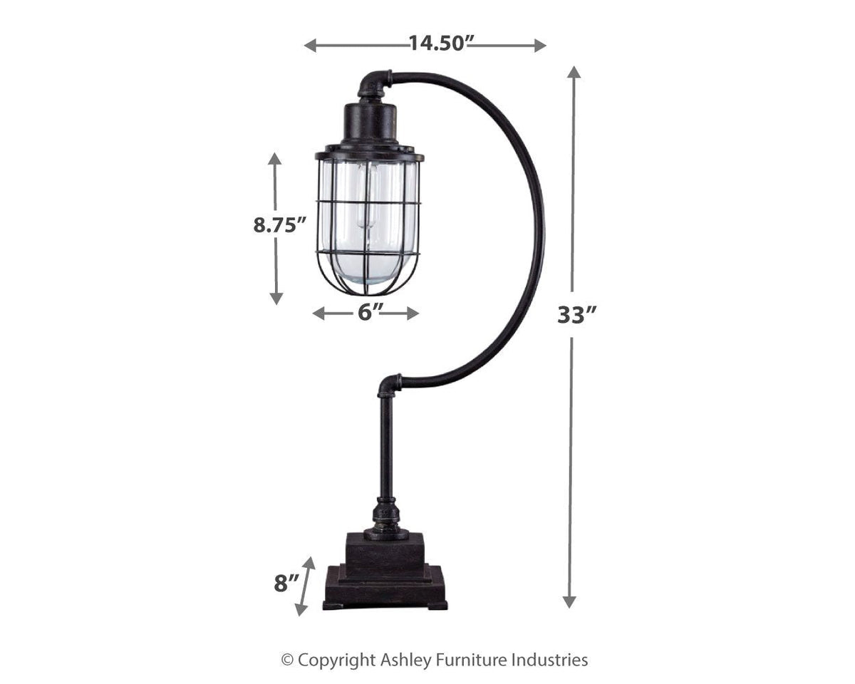 Jae - Metal Desk Lamp - Antique Black by Unique Piece Furniture