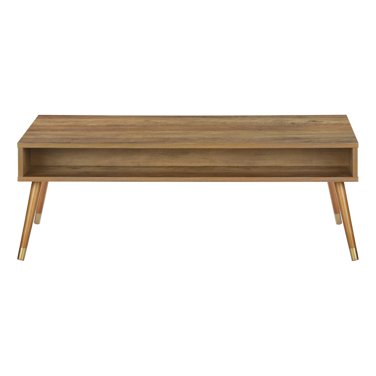 Coffee Table, Accent, Cocktail, Rectangular, Storage, Living Room, Wood Legs, Mid Century - Walnut by Unique Piece Furniture