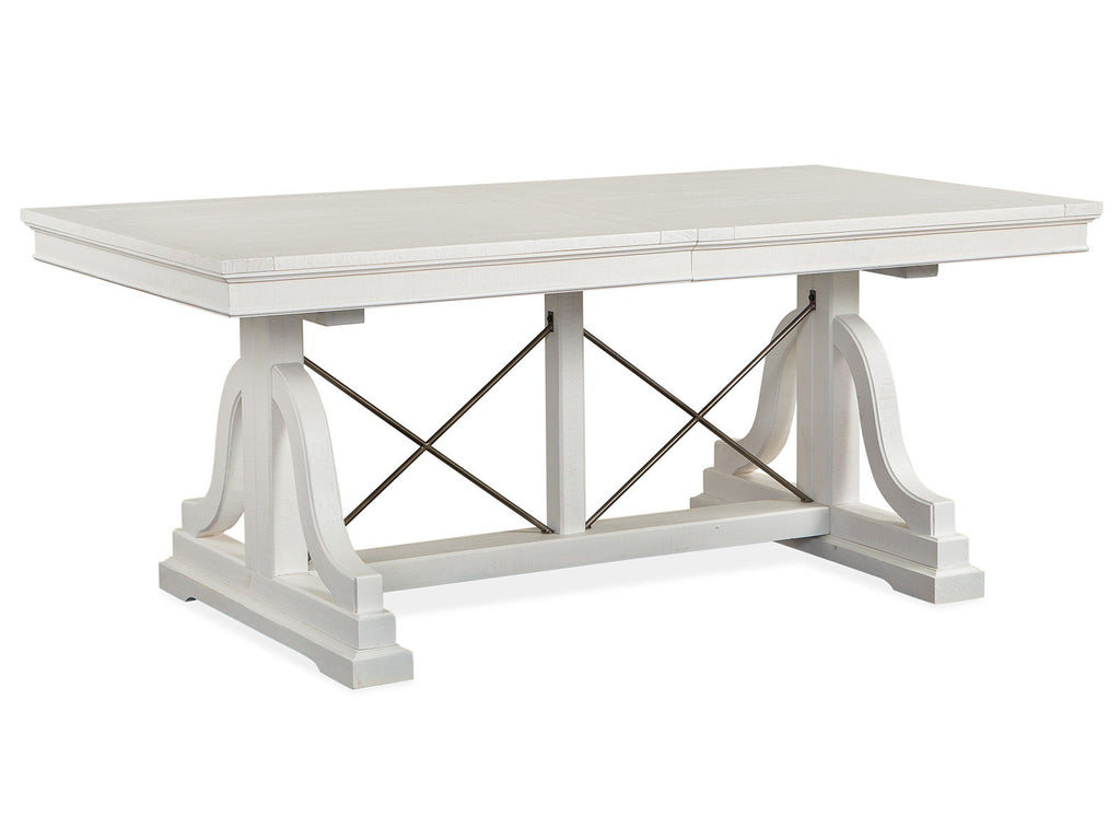 Heron Cove - Trestle Dining Table - Chalk White by Unique Piece Furniture