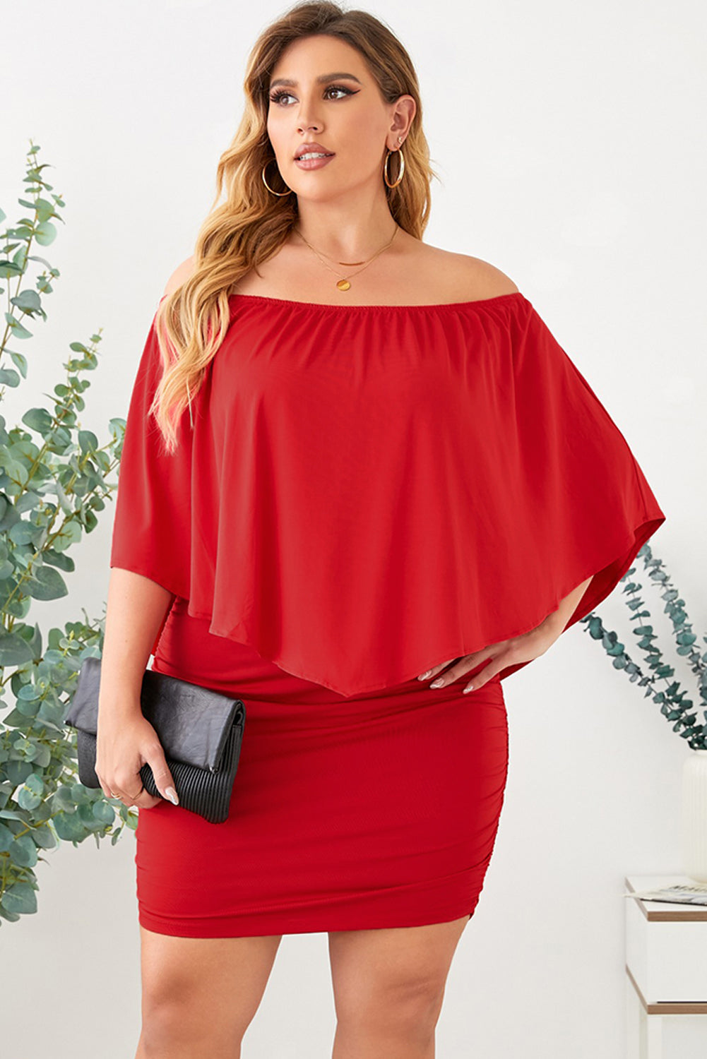 Plus size Dressing Layered Fiery Red Mini Poncho Dress by Wild and Free Boutique