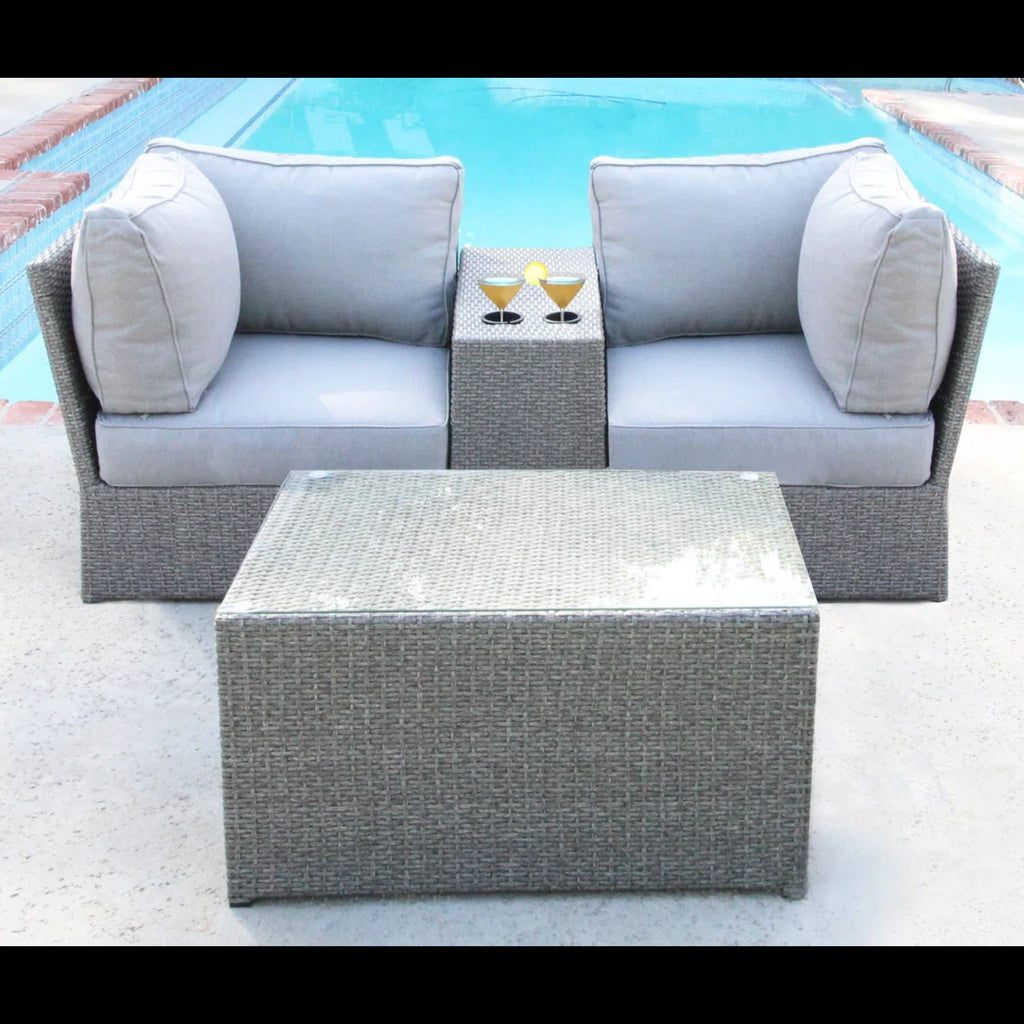 Comfortable Modern Patio Rattan Sectional Set With Cushions by Unique Piece Furniture