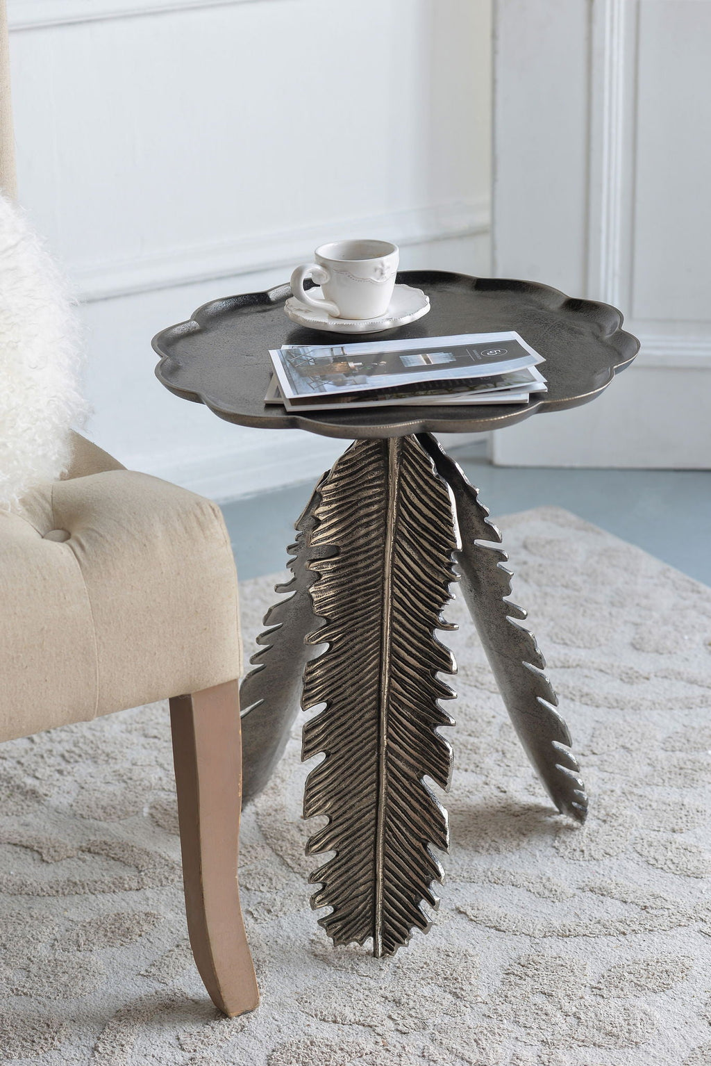 Leaf Side Table - Silver by Unique Piece Furniture
