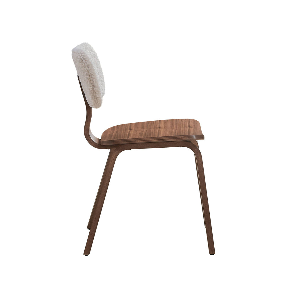 Casson - Boucle 7 Walnut Side Chair (Set of 2) - White / Walnut by Unique Piece Furniture