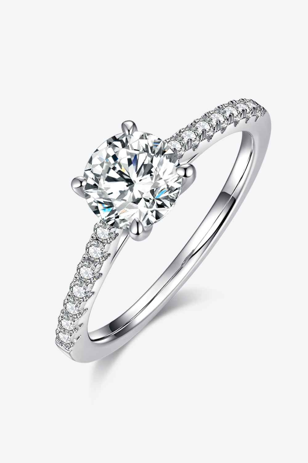 1 Carat Moissanite 925 Sterling Silver Side Stone Ring by Wild and Free Boutique