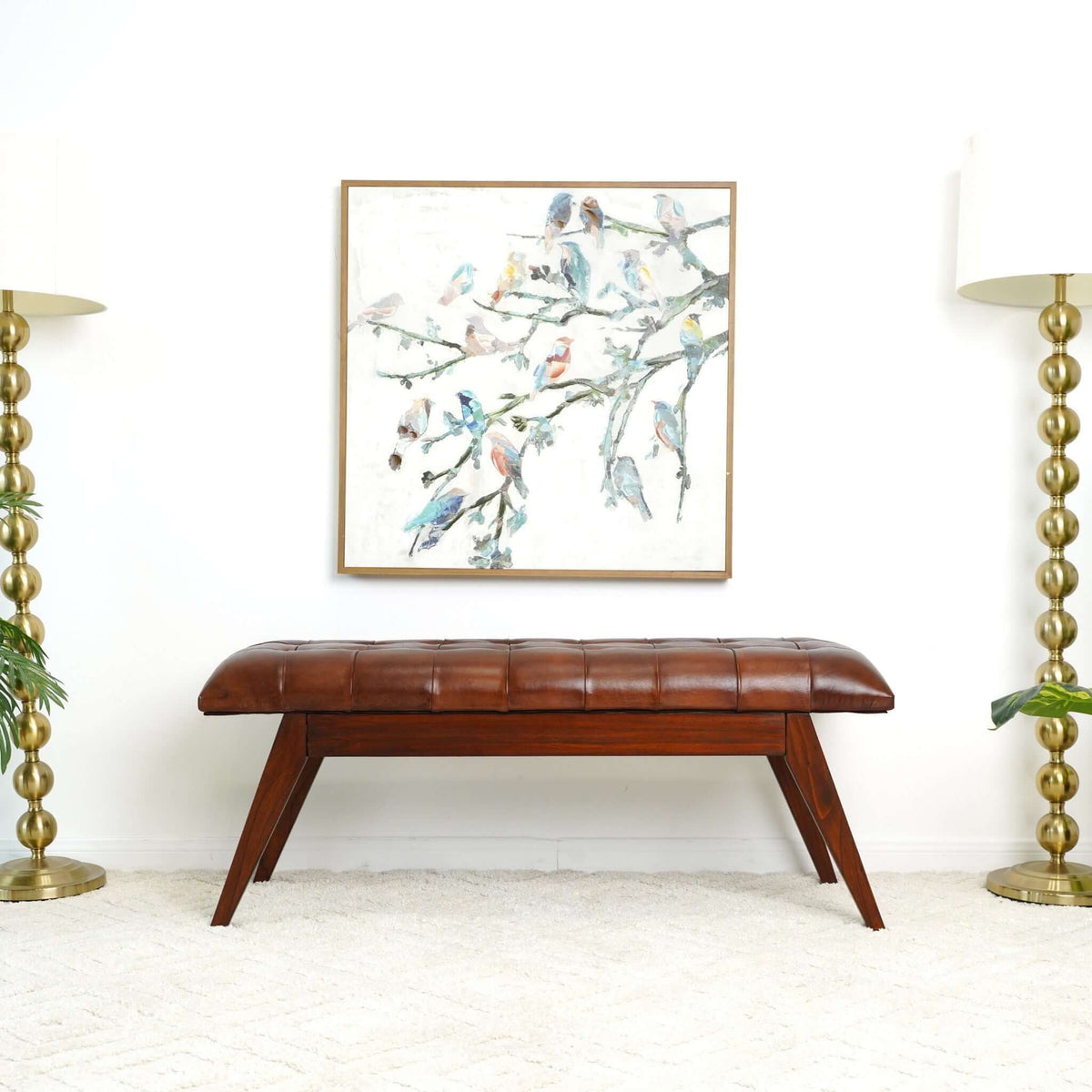 Maja - Bench - Cognac / Dark Brown by Unique Piece Furniture