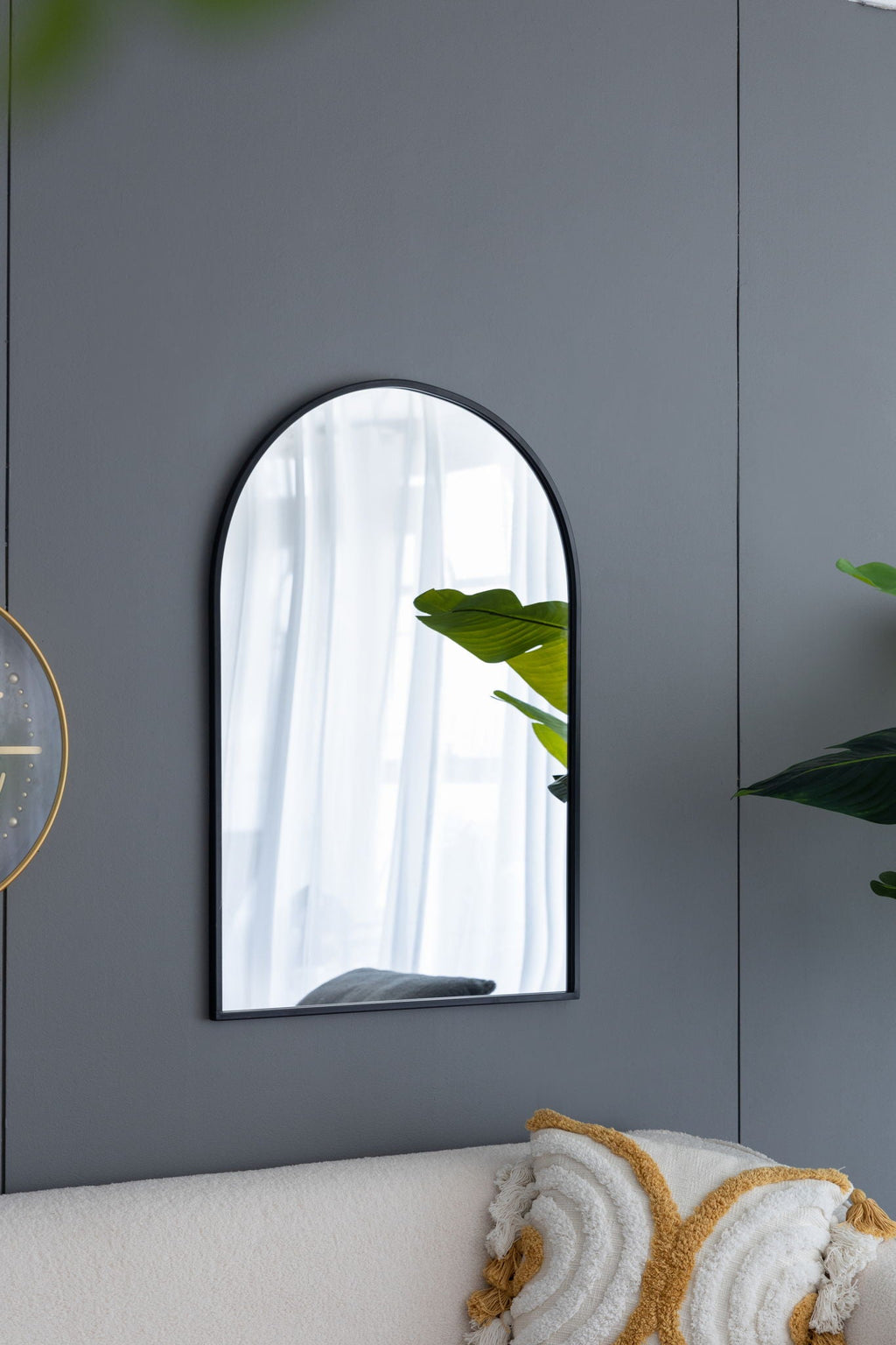 Arched Mirror With Metal Frame, Wall Mirror For Living Room Bedroom Entryway by Unique Piece Furniture
