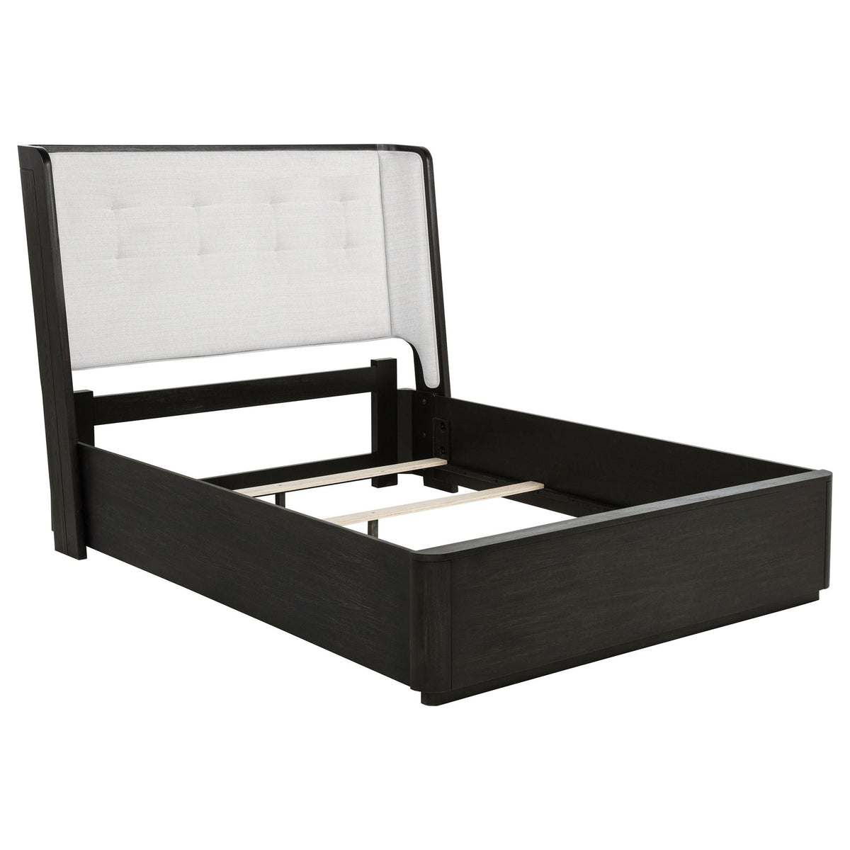 Leandro 55-inch Queen Wingback Bed Burnished Black by Unique Piece Furniture