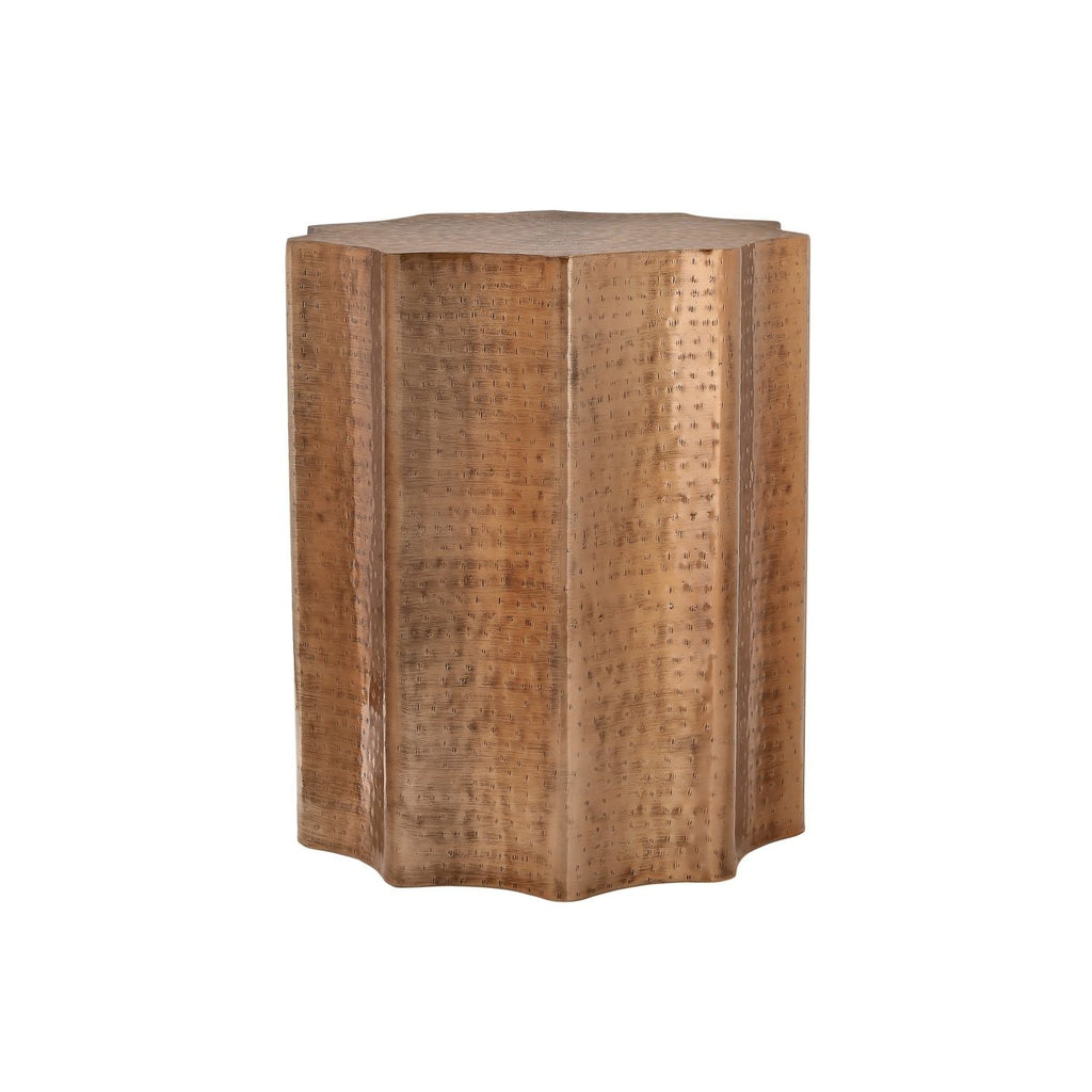 Drum Accent Side Table, Stylish Scalloped Design by Unique Piece Furniture