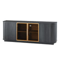 Modern 64" Wavy TV Cabinet With LED Lights - Black by Unique Piece Furniture