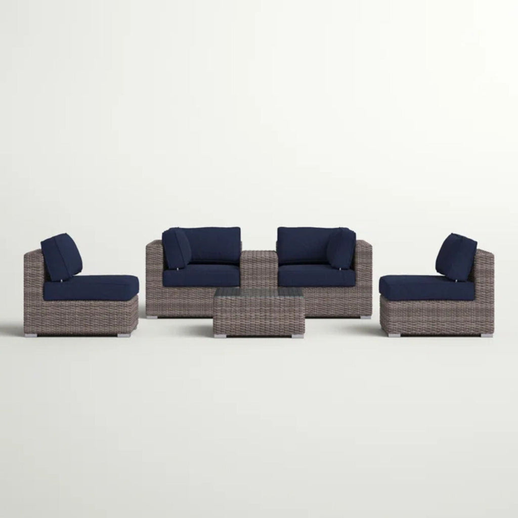 Wicker Seating Group Set With Table And Cushions by Unique Piece Furniture