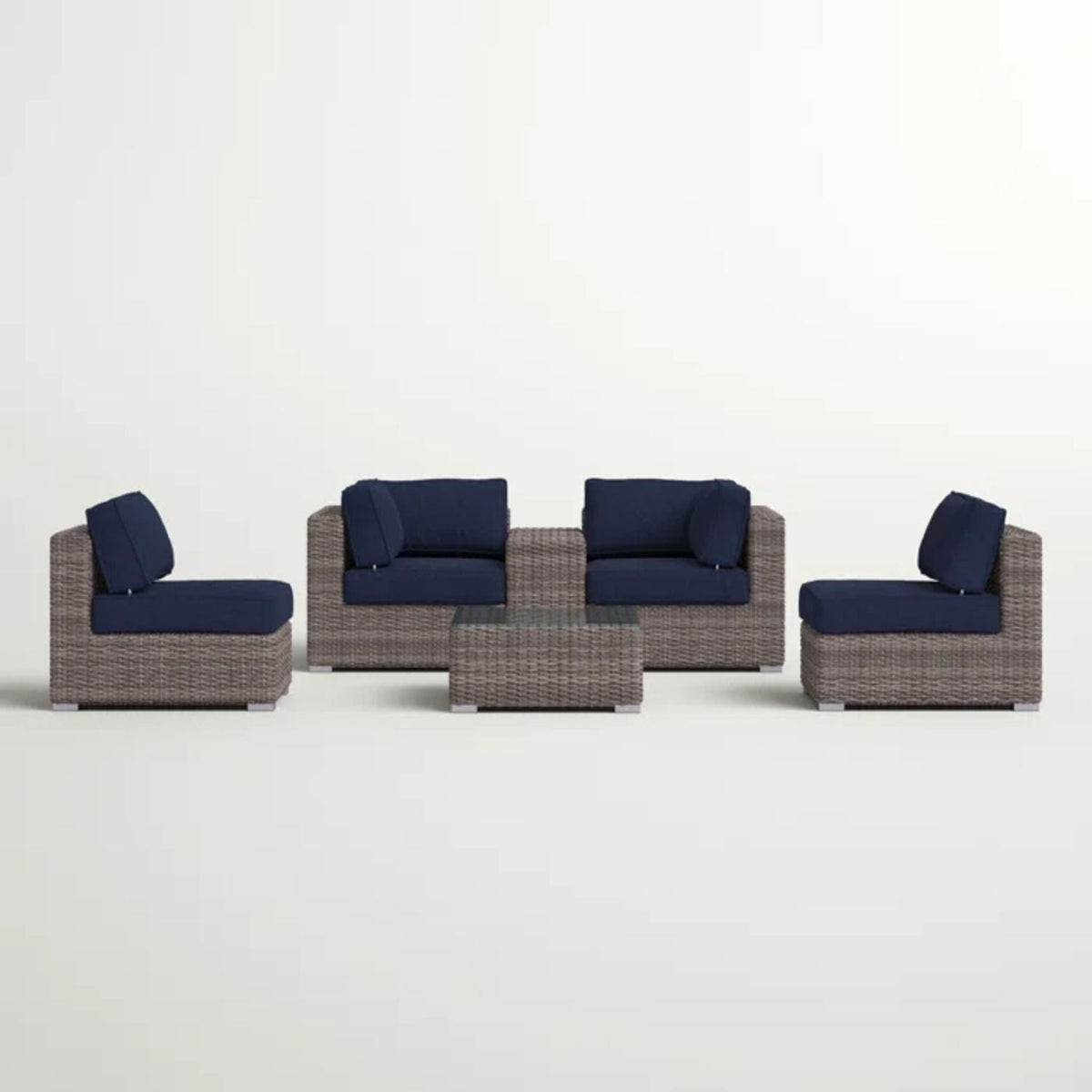 Wicker Seating Group Set With Table And Cushions by Unique Piece Furniture