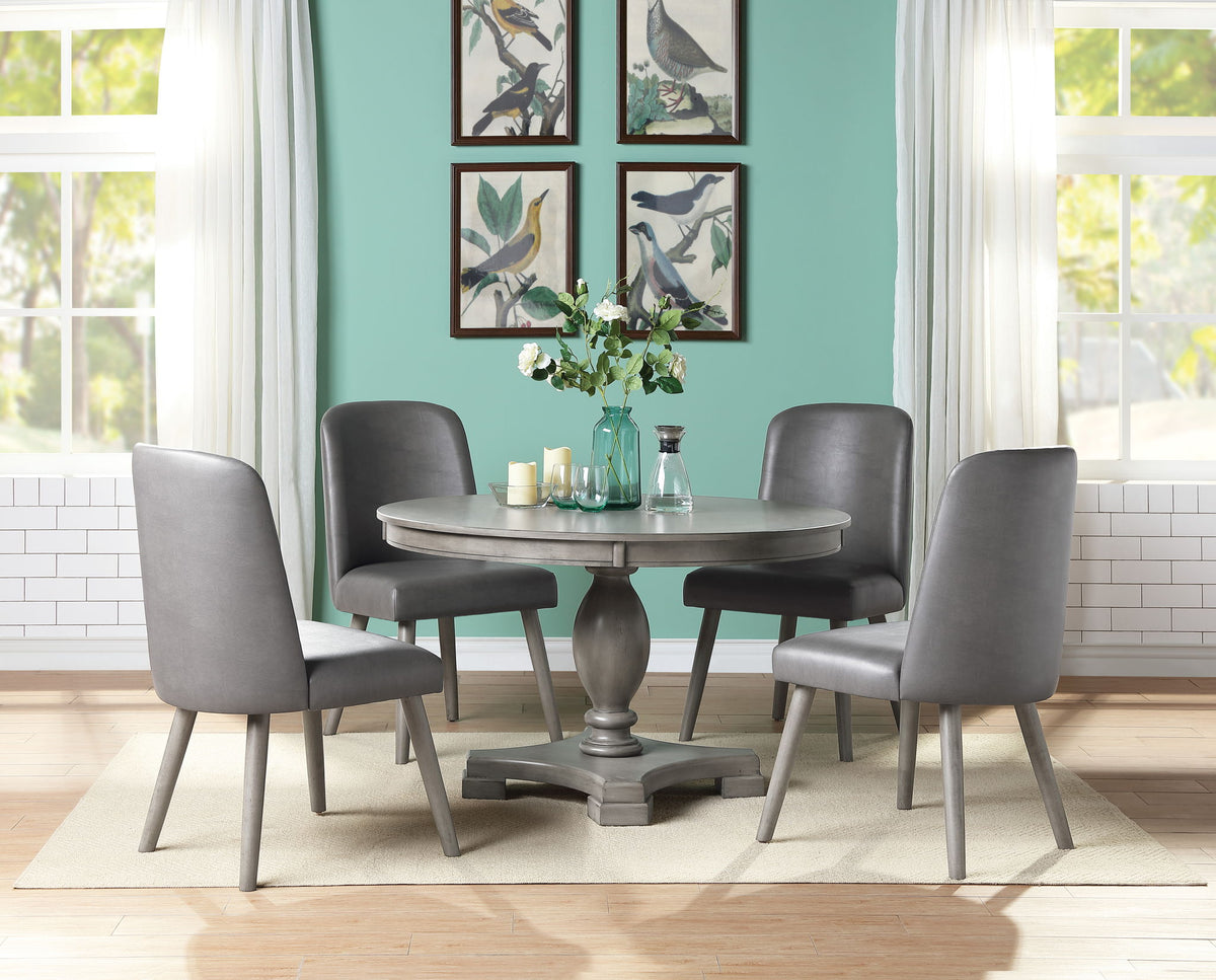 Waylon - 5 Pieces Dining Room Set - Gray / Oak by Unique Piece Furniture
