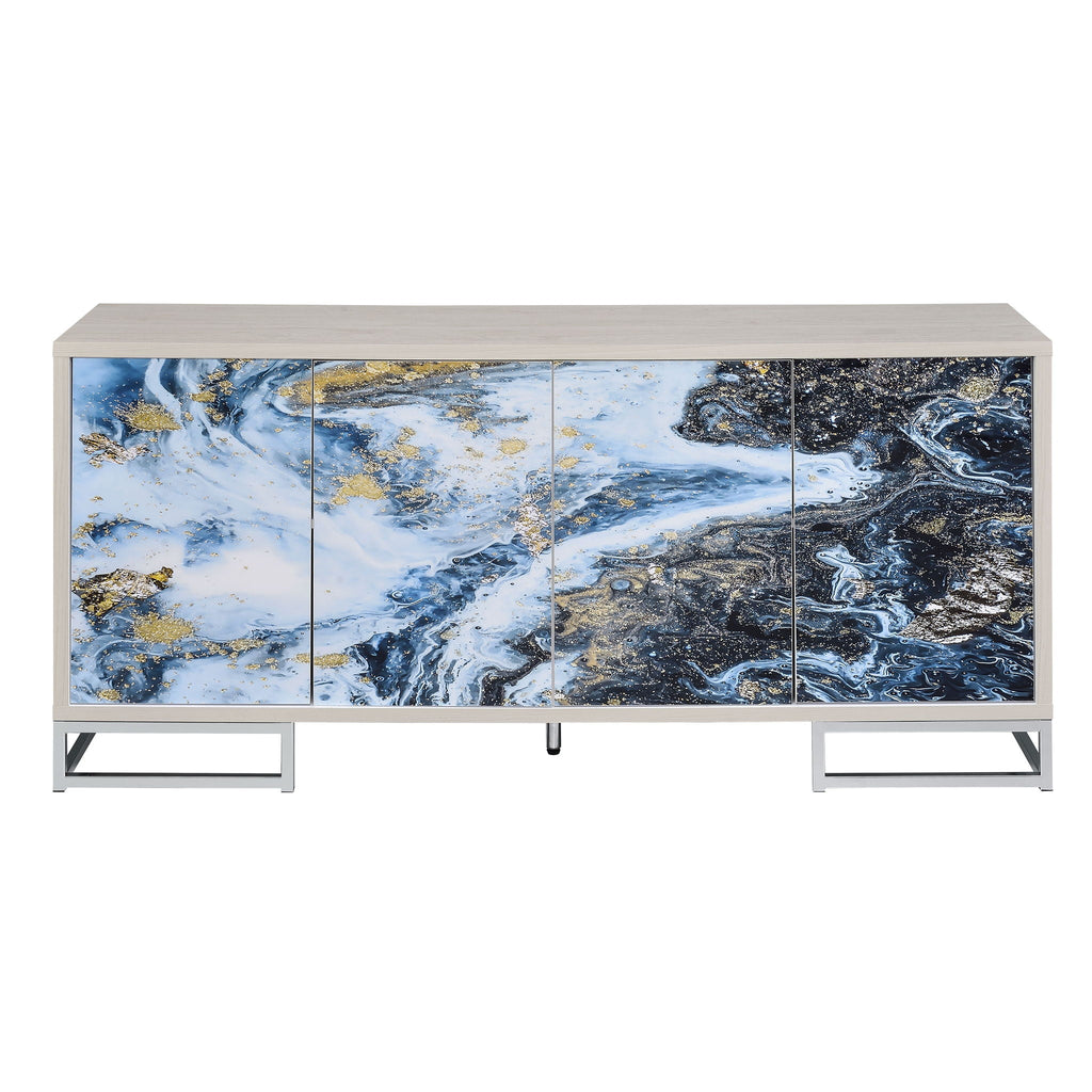 Liam - Marble Paint Console Cabinet - Multi by Unique Piece Furniture