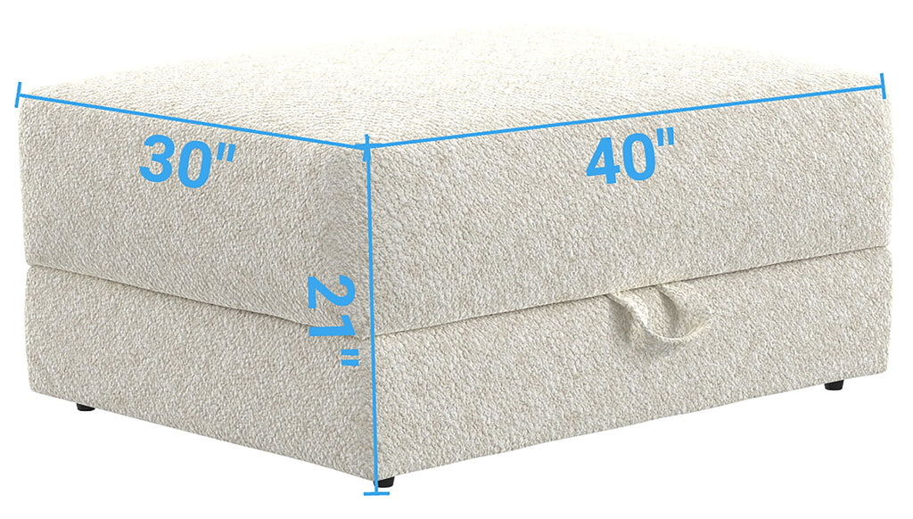 Jazzy - Storage Ottoman - Bone by Unique Piece Furniture