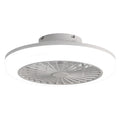 Enclosed Ceiling Fan With Light And Remote, Flush Mount Bladeless Low Profile - White by Unique Piece Furniture