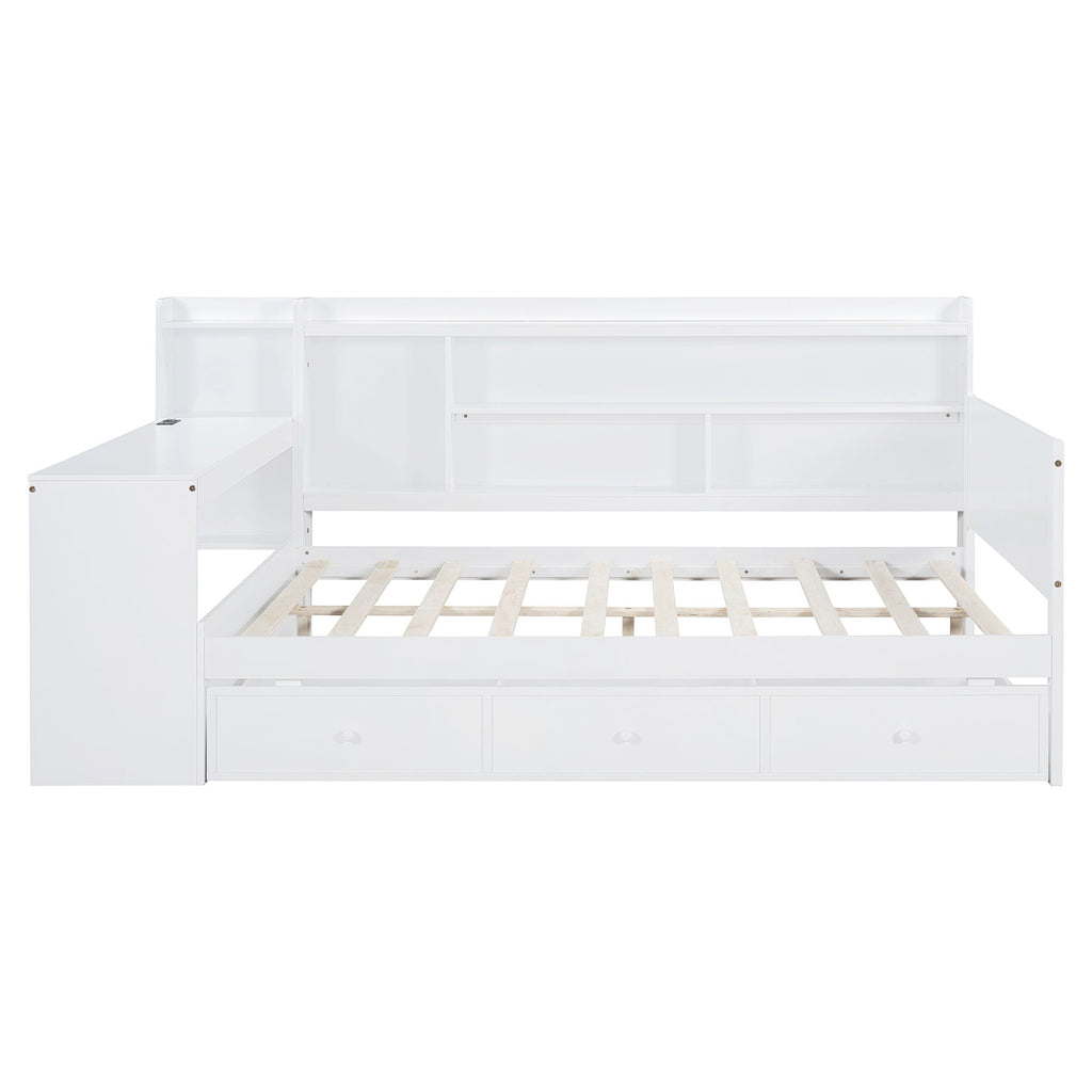 Daybed With 3 Drawers USB Ports And Desk by Unique Piece Furniture