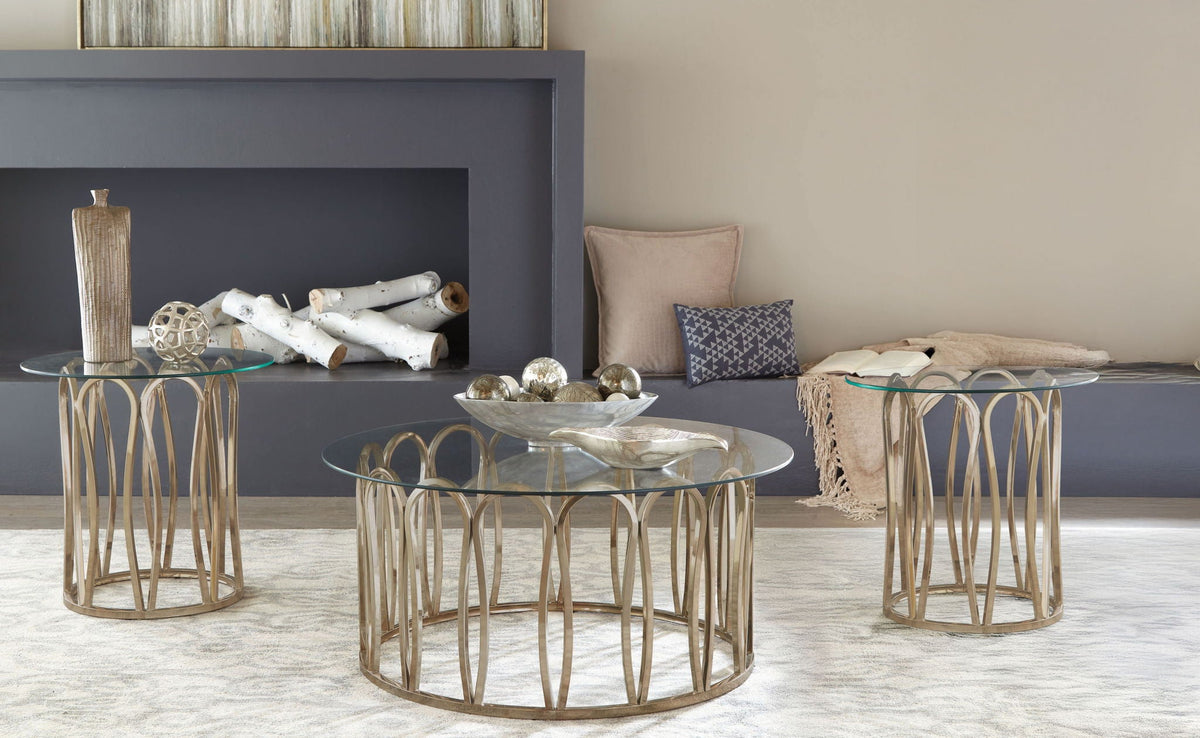 Monett 3-piece Coffee and End Table Set Chocolate Chrome by Unique Piece Furniture